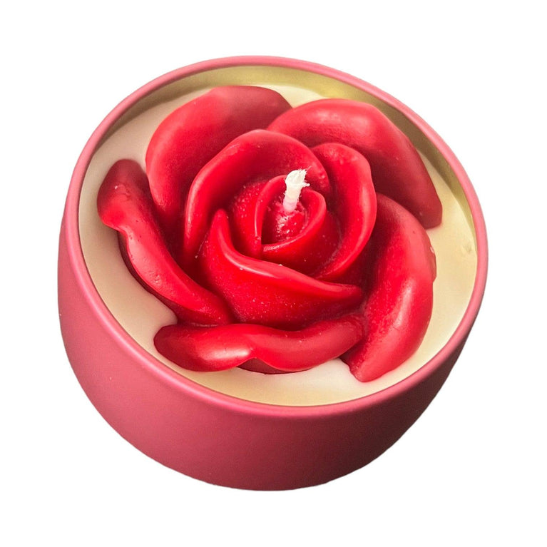 Romantic Red Rose Soy Wax Scented Jar Candle - Décor Maniacs