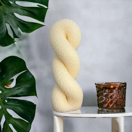 Twisted Rope Soy Scented Pillar Glim Candles - Décor Maniacs