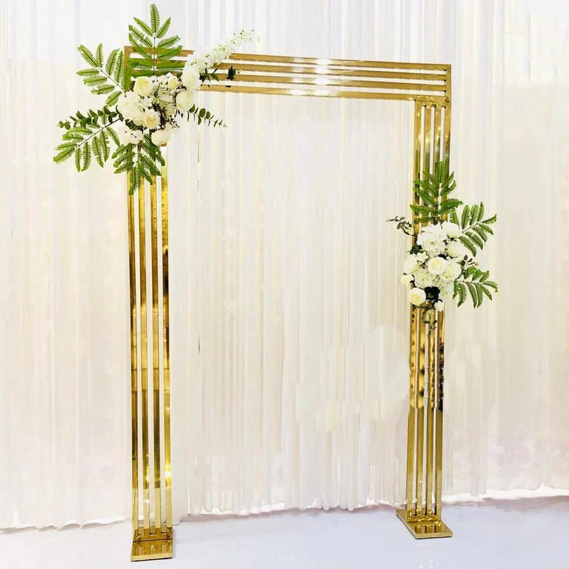 Shiny Gold Wedding Arch Square Backdrop - Décor Maniacs