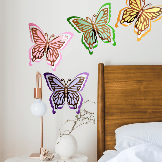 Large 3D Colorful Butterfly Wall Decor 5-Piece - Décor Maniacs