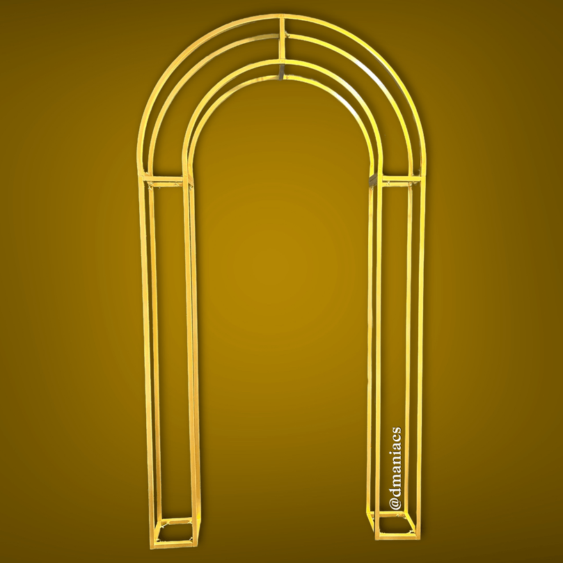 3D Gold Metal Wedding Arch Decor Backdrop - Décor Maniacs