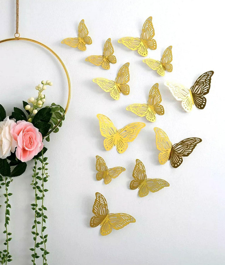 3D Butterfly Craft Wall Decor Stickers 12-Pack - Décor Maniacs