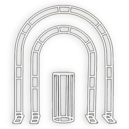 White Wedding Arch Backdrops & Pedestal Set - Décor Maniacs