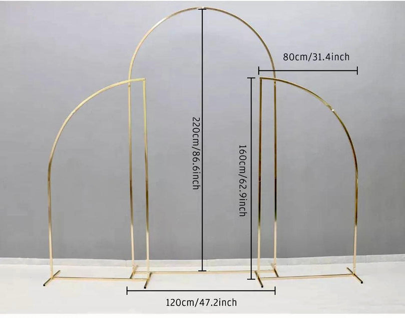 Shiny Gold Wedding Arch Backdrops 3-Piece - Décor Maniacs