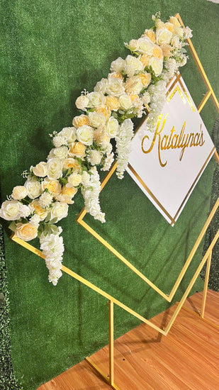 Diamond Gold Wedding Arch Backdrop Stand - Décor Maniacs