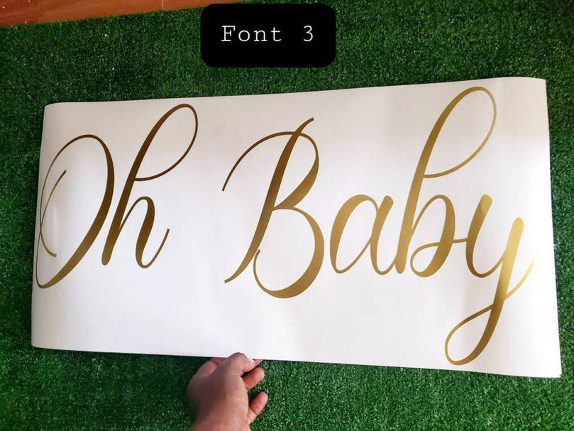 Custom Oh Baby Vinyl Backdrop Sign Sticker - Décor Maniacs