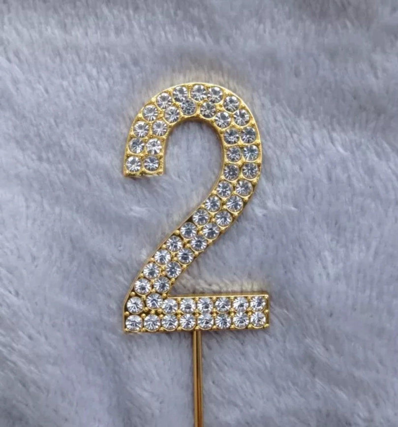 Rhinestone Number Birthday Cake Topper 1-Pc - Décor Maniacs