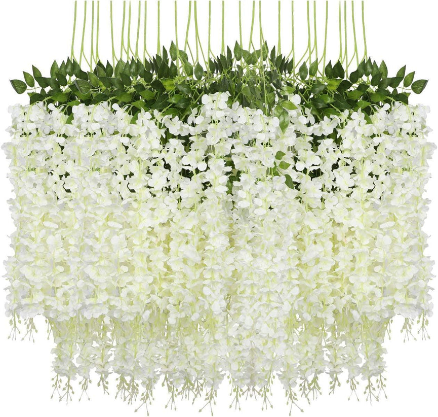 Wisteria Artificial Hanging Flowers 12-Pack - Décor Maniacs