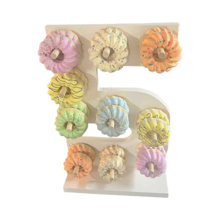 Donut Wall Personalized 5th Birthday Party Dessert Stand - Décor Maniacs