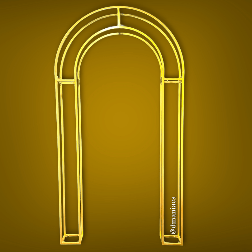 3D Gold Metal Wedding Arch Decor Backdrop - Décor Maniacs