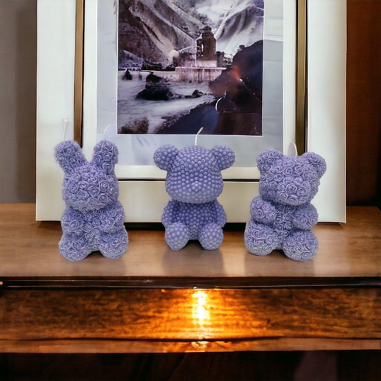 Teddy Bear Soy Lavender Scented Glim Candles - Décor Maniacs