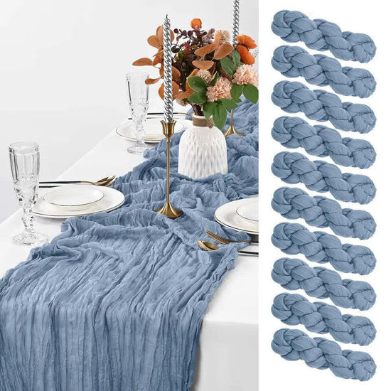 Cheesecloth Guaze Wedding Table Runner 35 x 157 Inches - Décor Maniacs