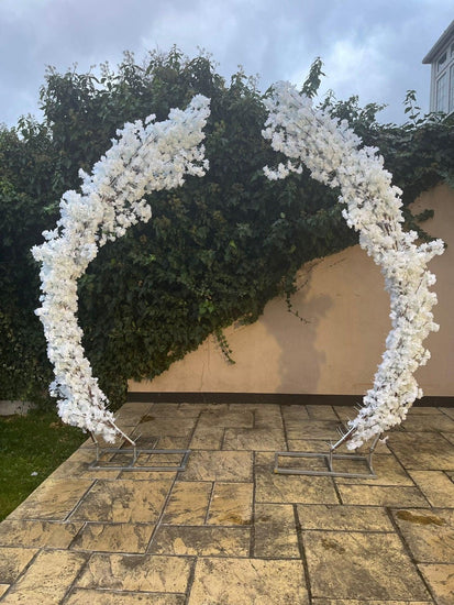 White Cherry Flower Wedding Arch Backdrop - Décor Maniacs