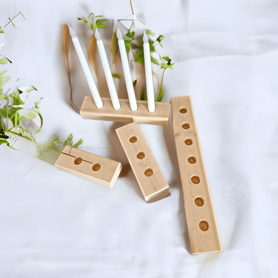 Natural Wood Decor Taper Candlestick Holder - Décor Maniacs