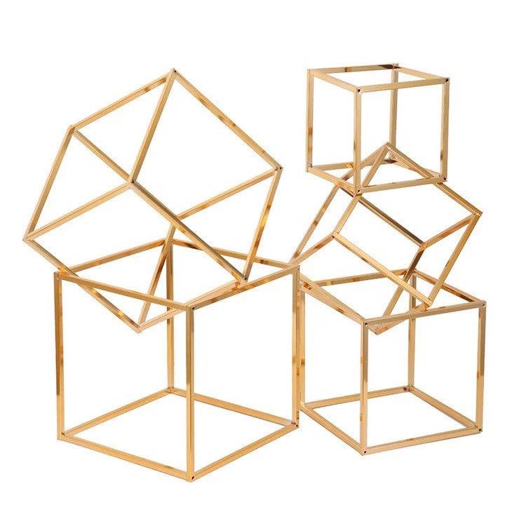 Gold Cube Dessert Table Cake Stands Set of 5 - Décor Maniacs