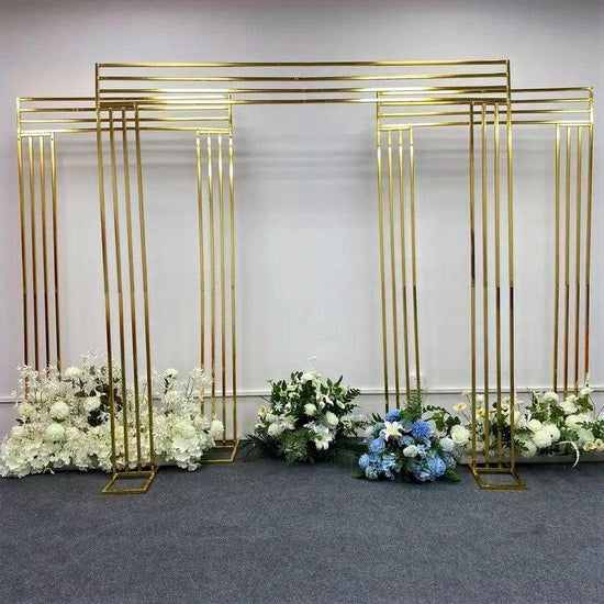 Shiny Gold Wedding Arch Square Backdrop - Décor Maniacs