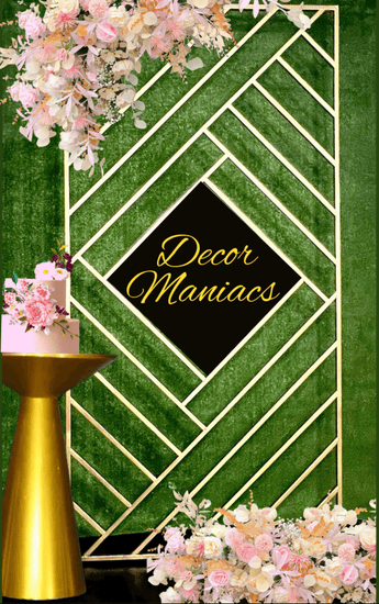 Shiny Gold Geometric Wedding Arch Backdrop - Décor Maniacs