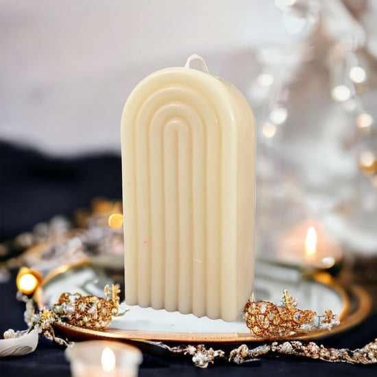 Grooved Arch Soy Scented Pillar Glim Candles - Décor Maniacs