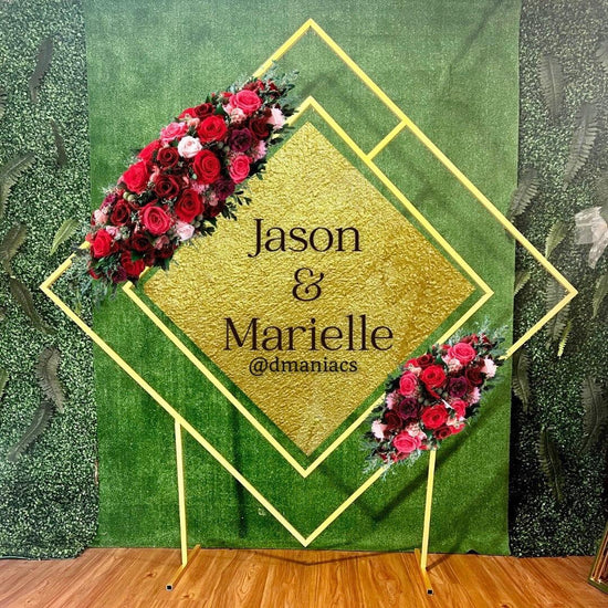 Diamond Gold Wedding Arch Backdrop Stand - Décor Maniacs