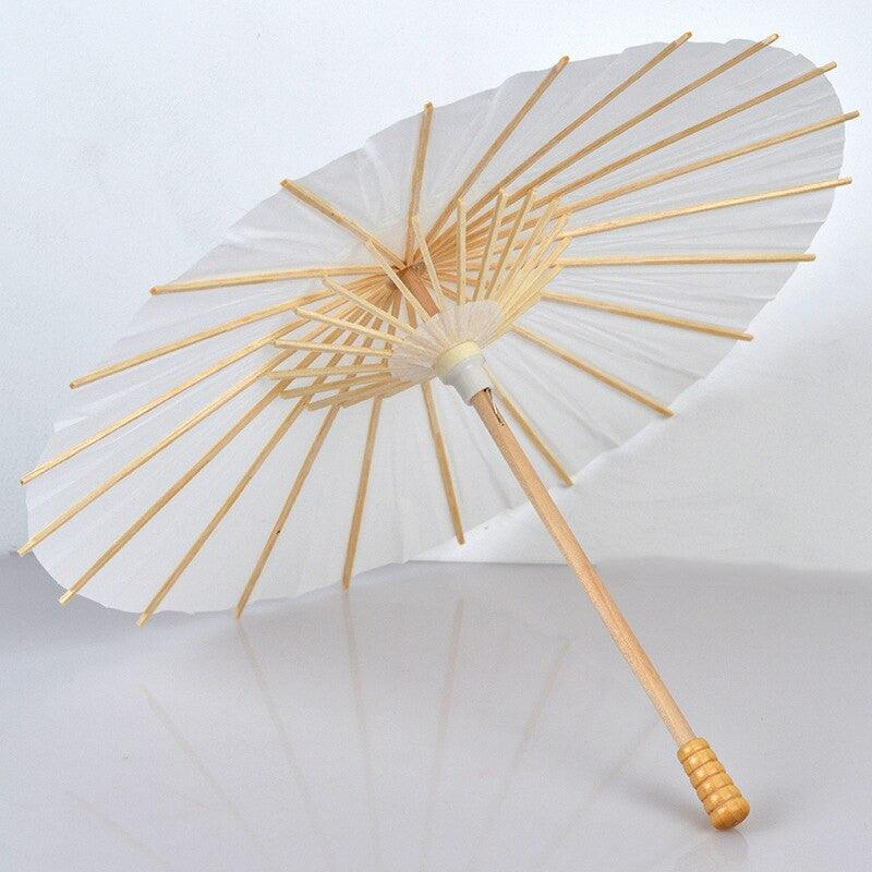 White Outdoor Wedding Paper Parasol Umbrella - Décor Maniacs