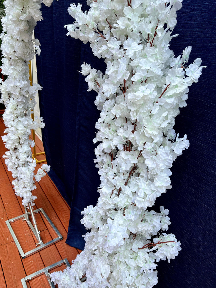 White Cherry Flower Wedding Arch Backdrop - Décor Maniacs