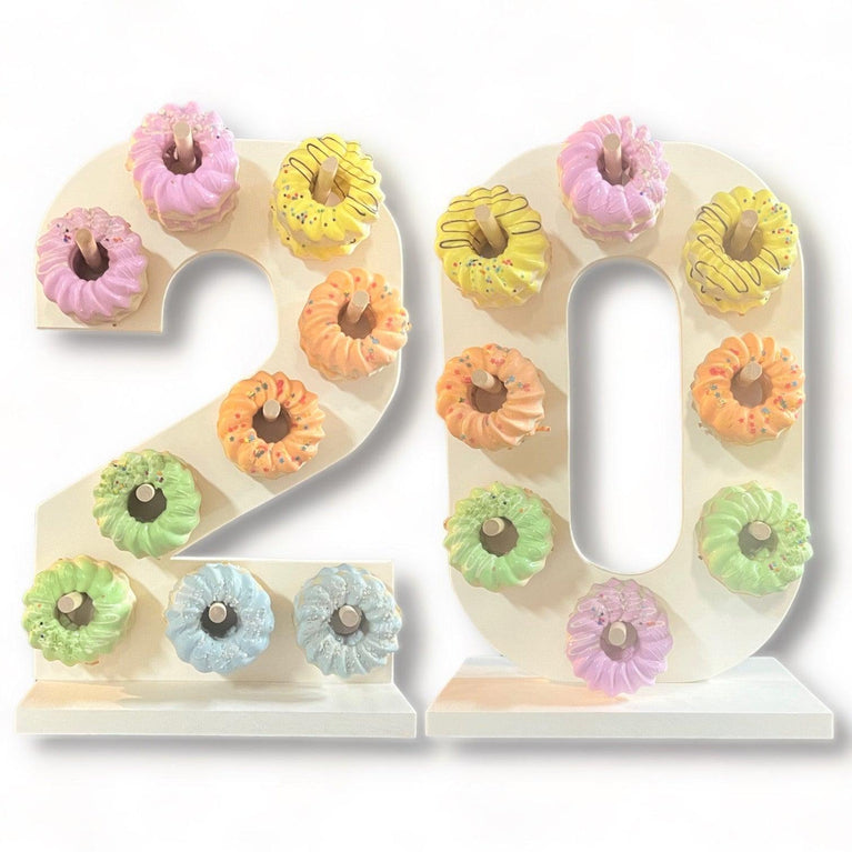 Donut Wall Personalized 20th Birthday Party Dessert Stand - Décor Maniacs