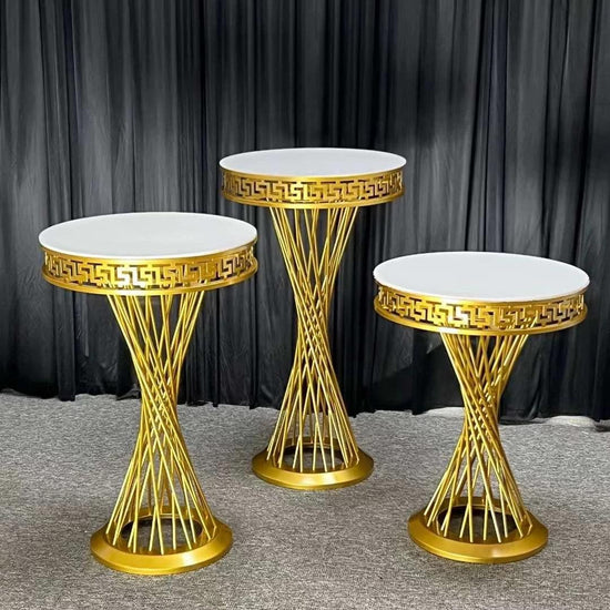 Round Pedestal Wedding Cake Stands 3-Piece - Décor Maniacs