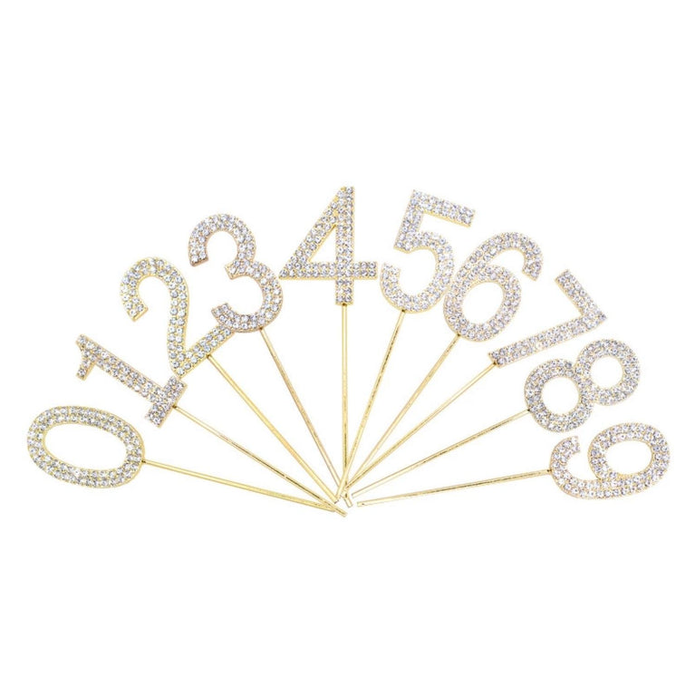 Rhinestone Number Birthday Cake Topper 1-Pc - Décor Maniacs