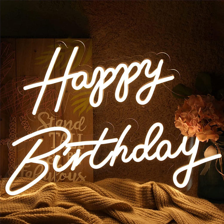 Happy Birthday Led Light Neon Acrylic Signs - Décor Maniacs