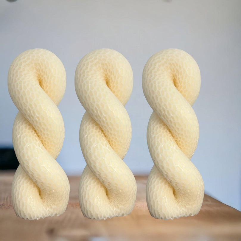 Twisted Rope Soy Scented Pillar Glim Candles - Décor Maniacs