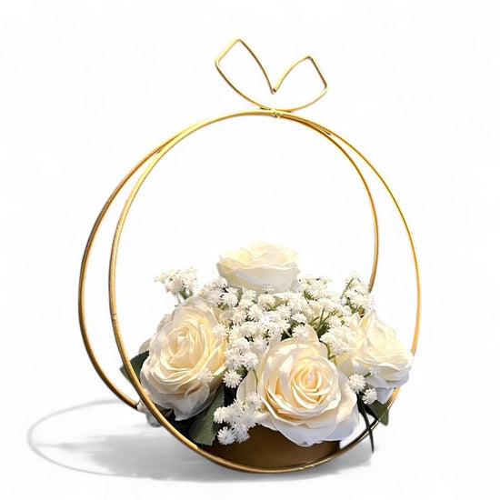 Hoop Floral Centerpiece For Simple Wedding Table Decoration