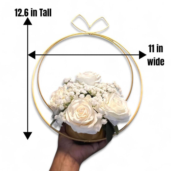 Hoop Floral Centerpiece For Simple Wedding Table Decoration