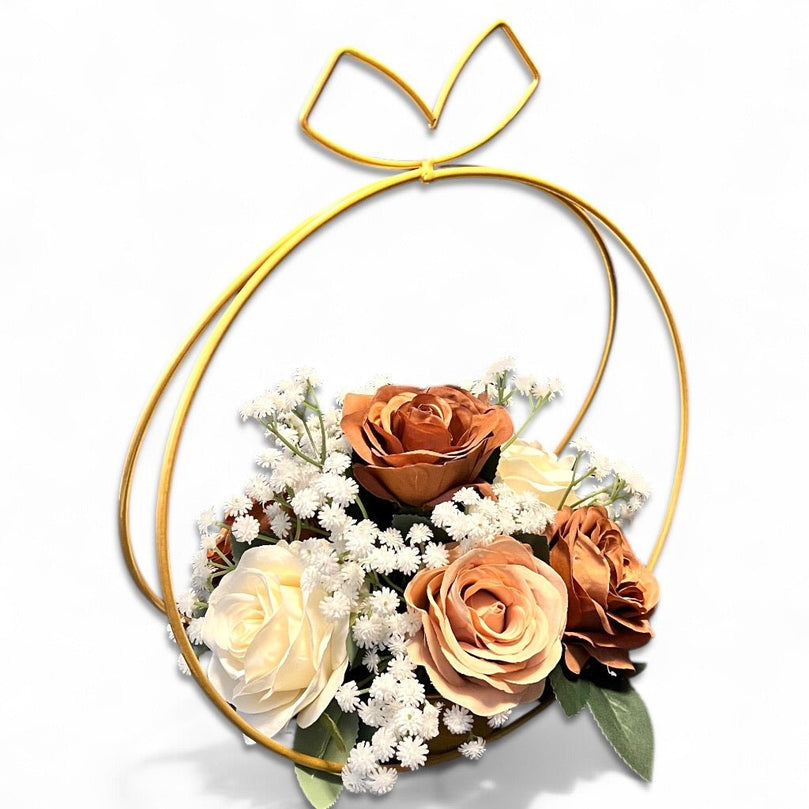 Hoop Floral Centerpiece For Simple Wedding Table Decoration