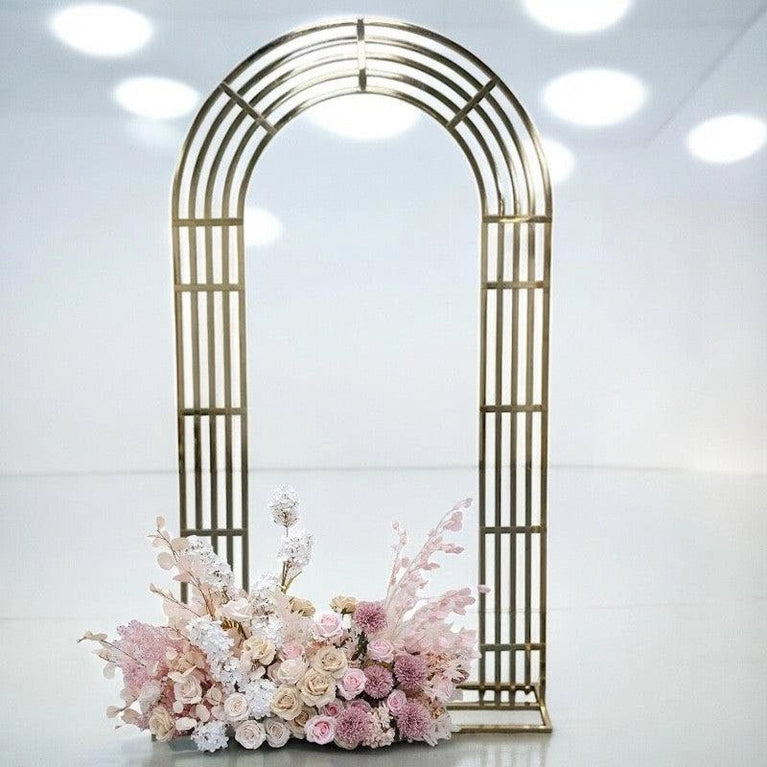 Lunette Wedding Arch Shiny Gold Backdrop Staging Frames