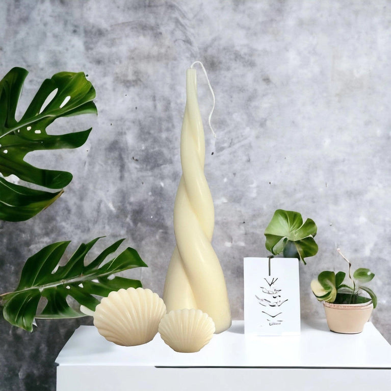 Tall Cone Twist Soy Scented Pillar Glim Candles