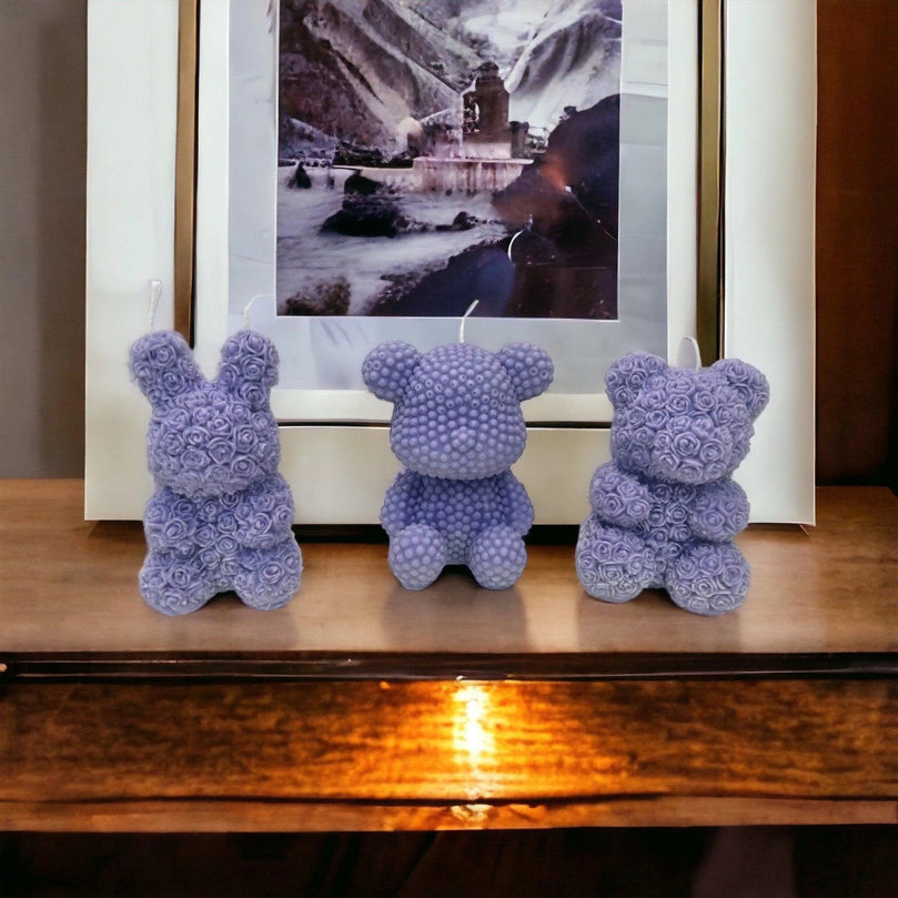 Teddy Bear Soy Lavender Scented Glim Candles