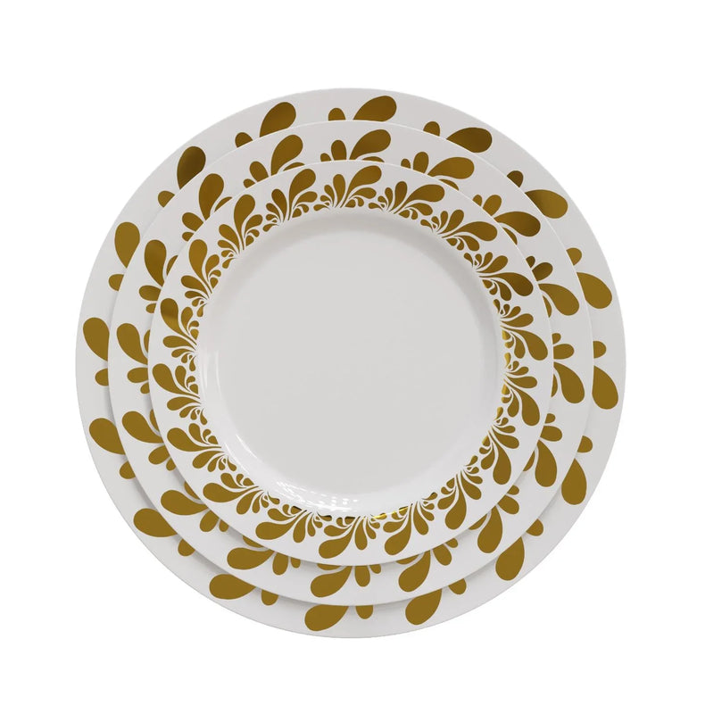 Cream/Gold Splash Design Plates