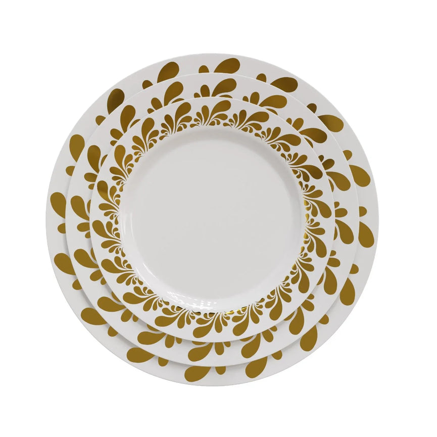 Cream/Gold Splash Design Plates